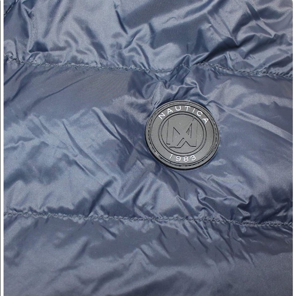 NWT,NAUTICA MENS QUILTED PUFFER HOODIE~DARK NAVY - Picture 8 of 16